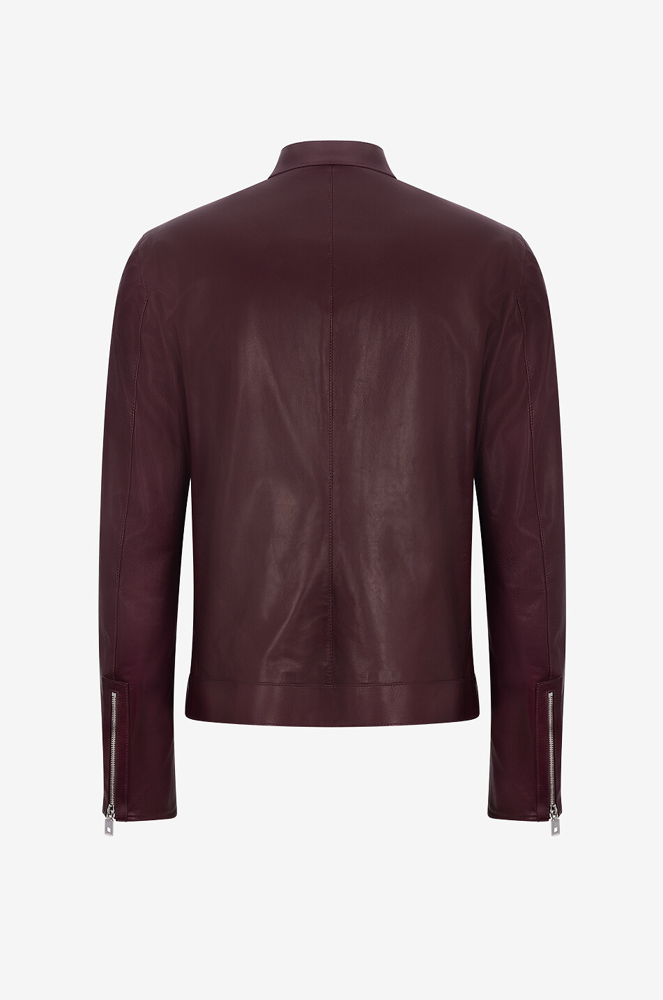 DOLCE & GABBANA Leather jacket with stand-up collar Men BROWN 2