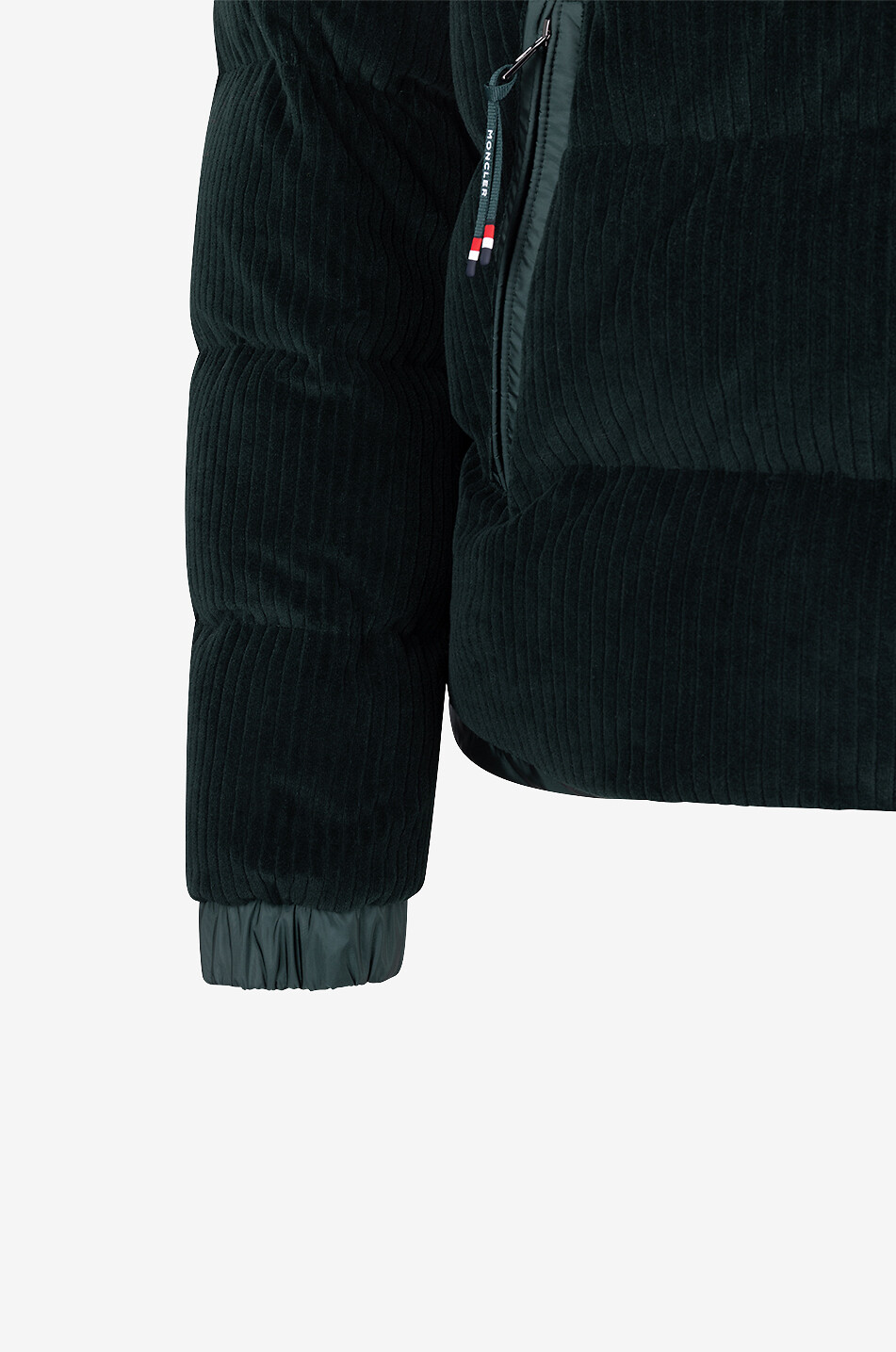 MONCLER Kurze Daunenjacke aus Cord Ciampac Herren GRÜN 5