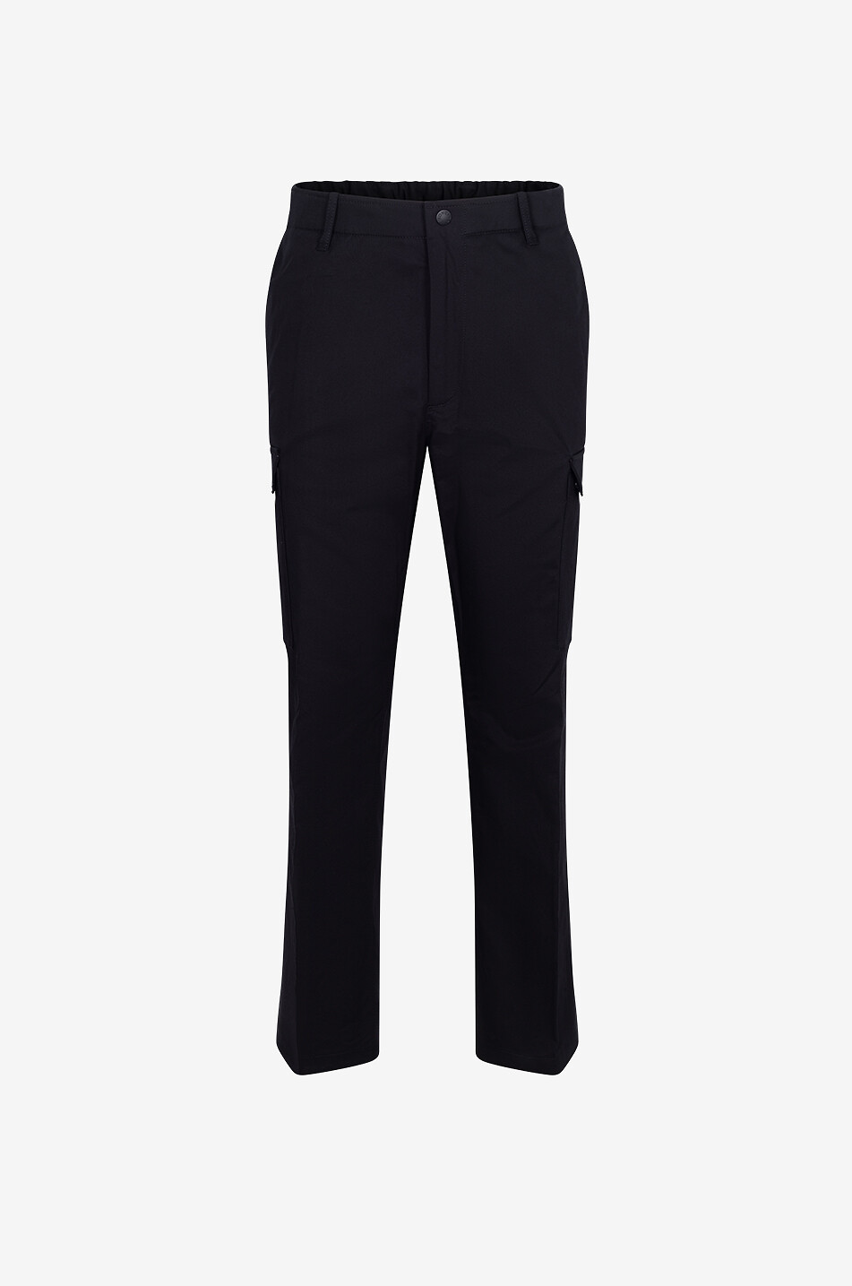 Matt Black cotton gabardine cargo trousers
