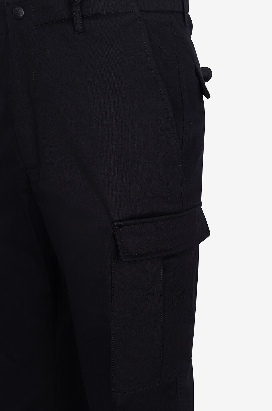 MONCLER Matt Black cotton gabardine cargo trousers Men BLACK 3