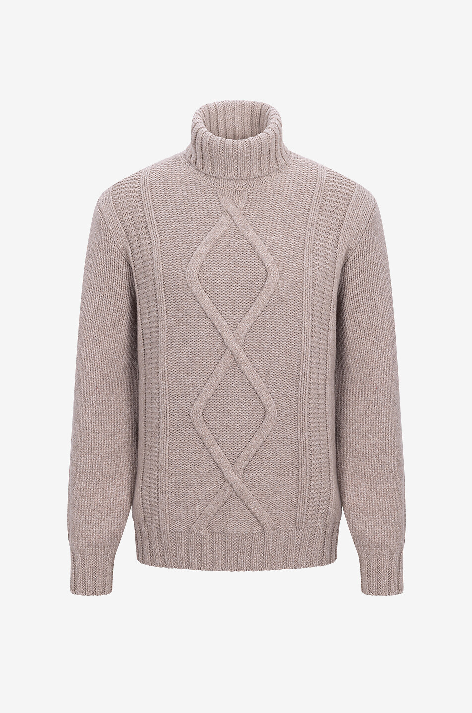 Pull torsadé à col roulé en cachemire