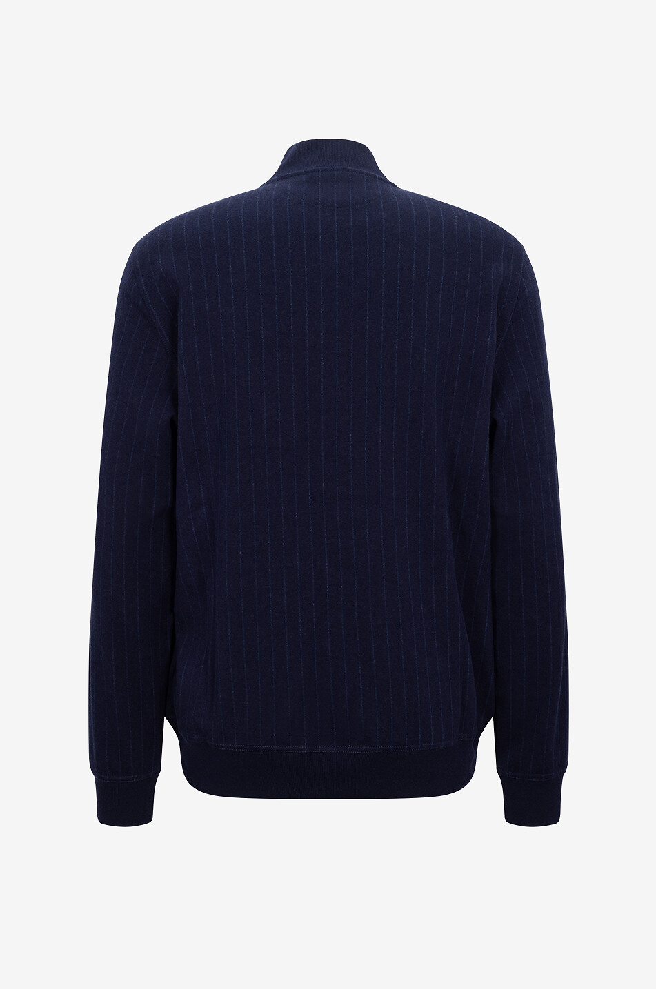 BRUNELLO CUCINELLI Sweat-shirt zippé en molleton double de coton et cachemire milleraie Homme BLEU FONCE 2