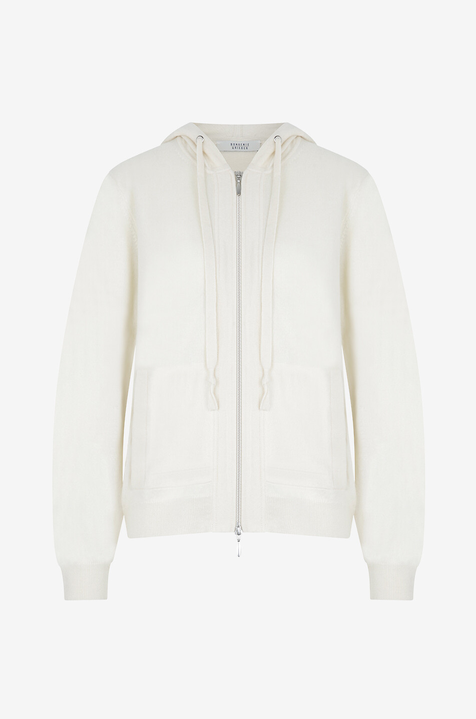 BONGENIE Kaschmir-Cardigan mit Kapuze und Reissverschluss Damen CREMEFARBEN 1