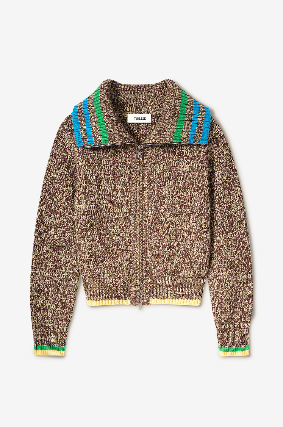 TRESSE PARIS Melierter Cardigan mit gestreiftem Oversize-Kragen Mabba Damen BUNT 1