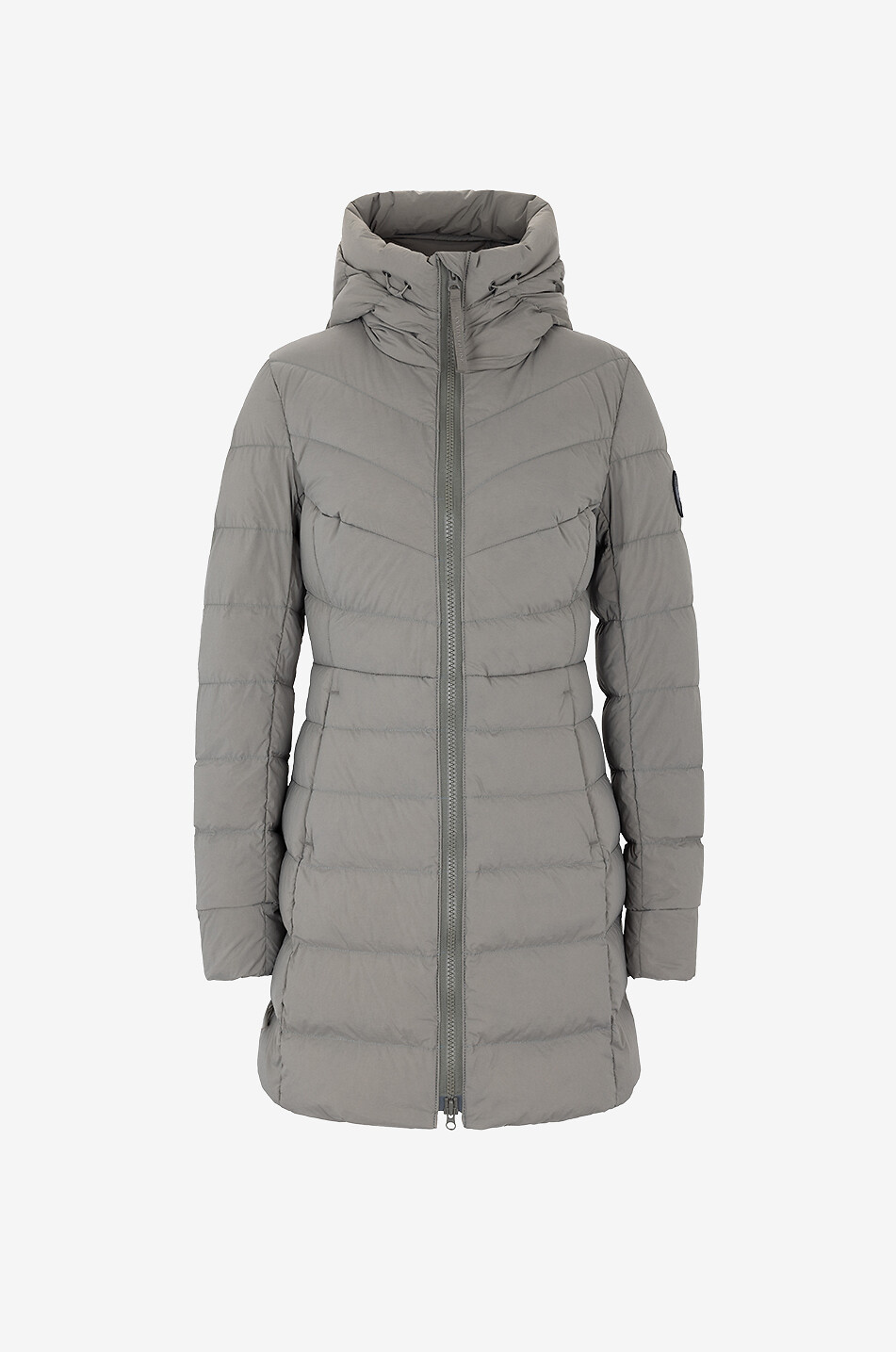 Doudoune longue cintrée à capuche Clair