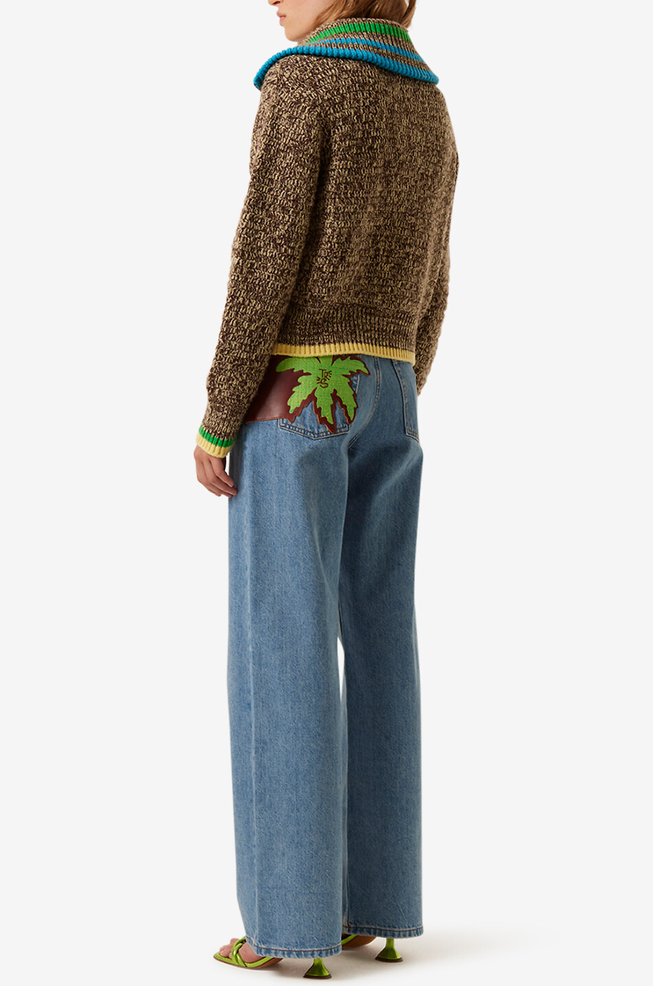 TRESSE PARIS Melierter Cardigan mit gestreiftem Oversize-Kragen Mabba Damen BUNT 3