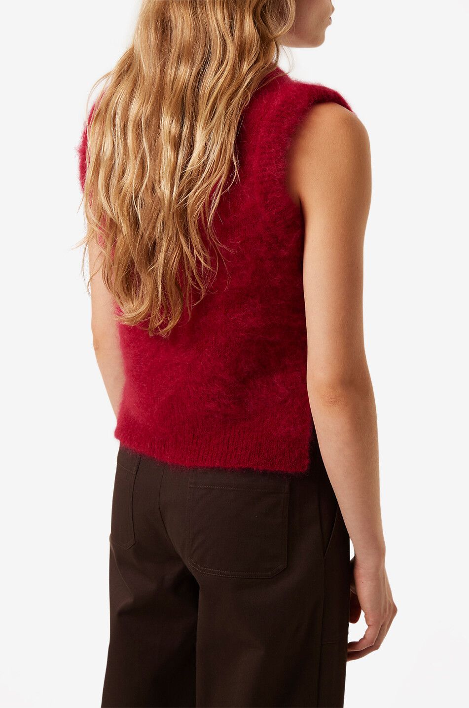 TRESSE PARIS Mijo cropped sleeveless mohair jumper Women RED 3