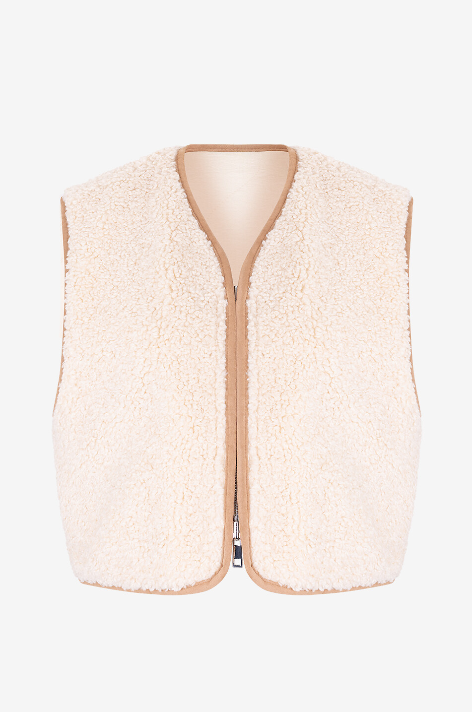 FORTE FORTE Gilet effet peau de mouton Femme Beige clair 1