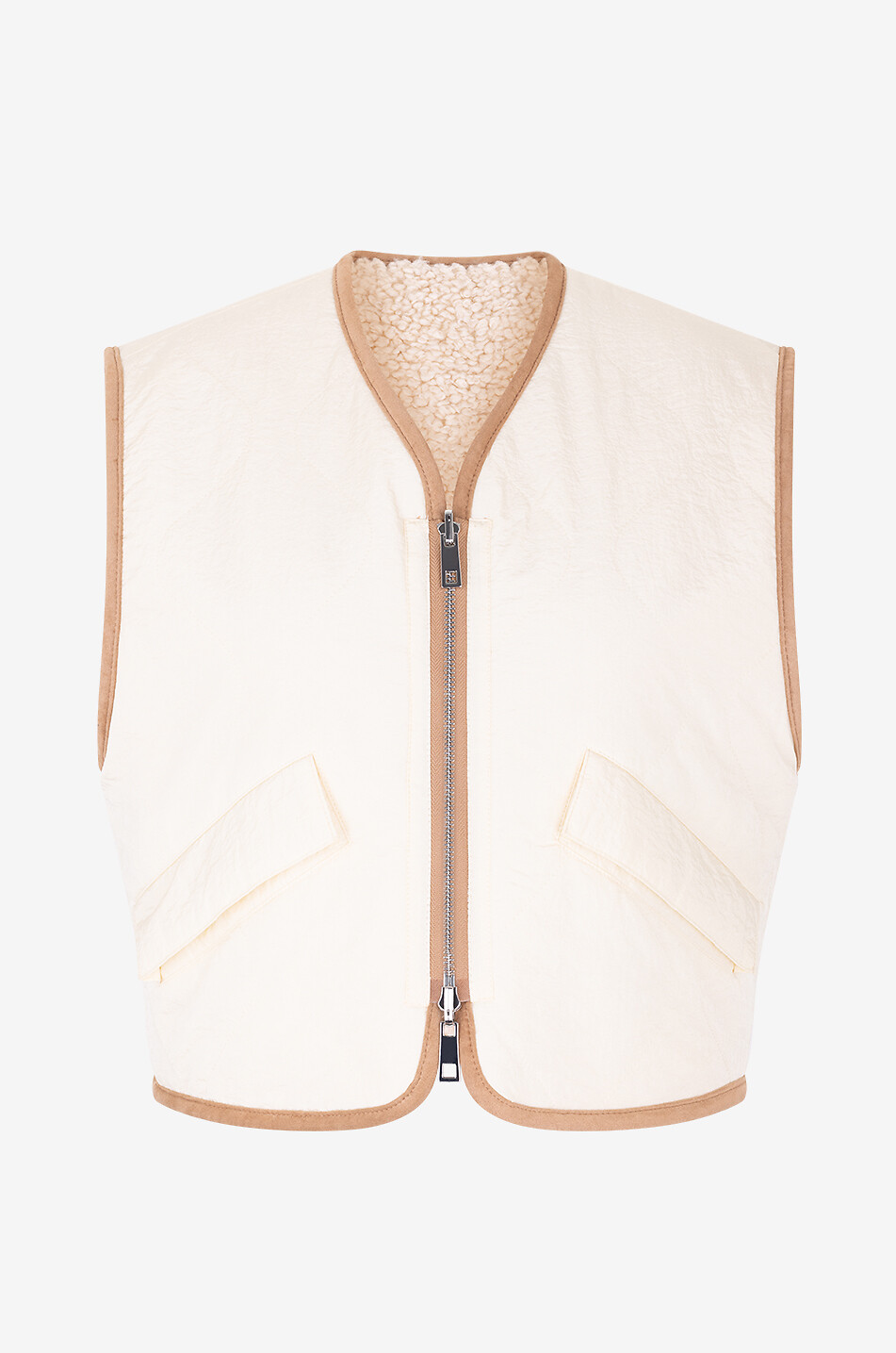 FORTE FORTE Gilet effet peau de mouton Femme Beige clair 2