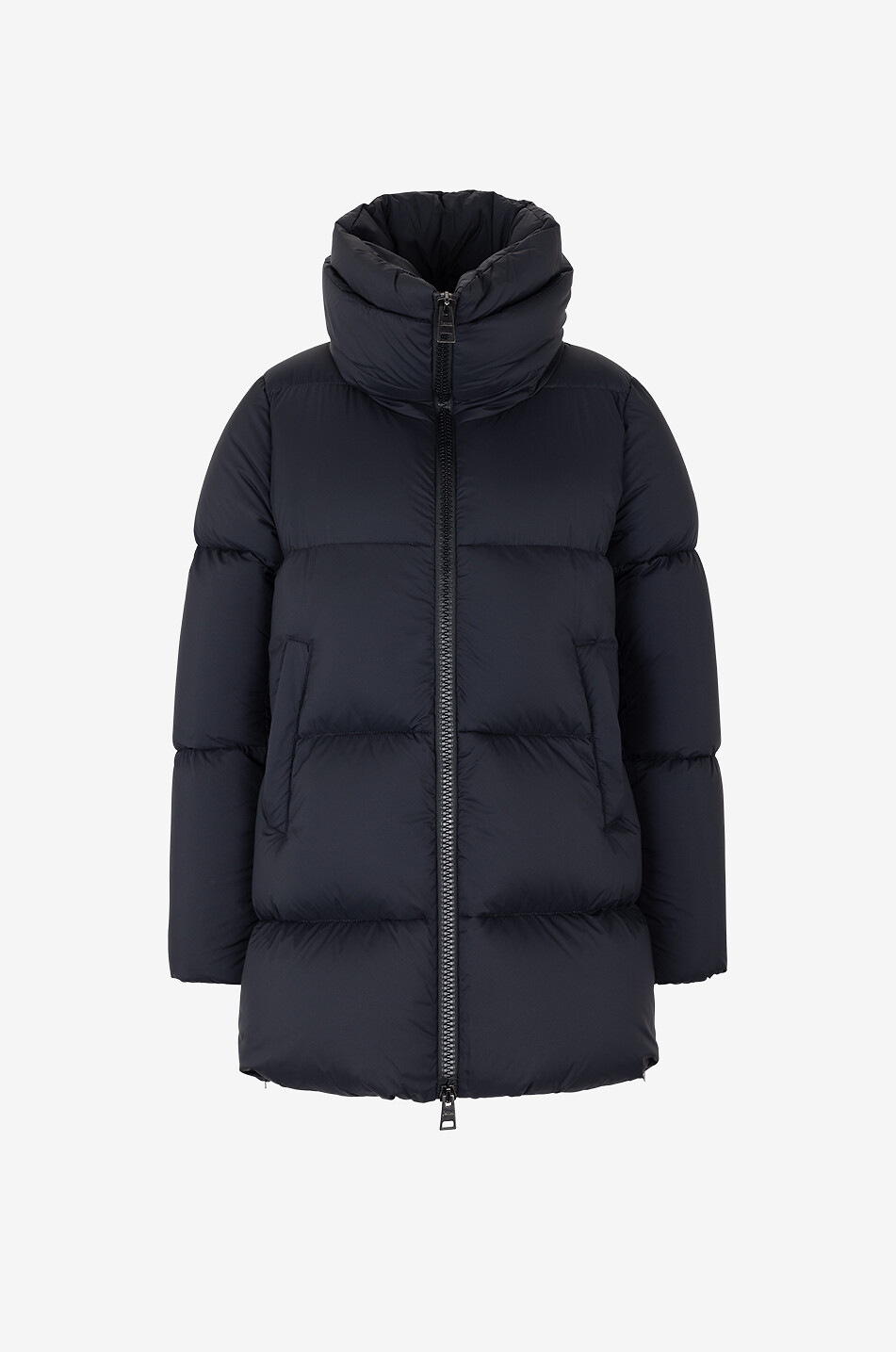 Black quilted down jacket online