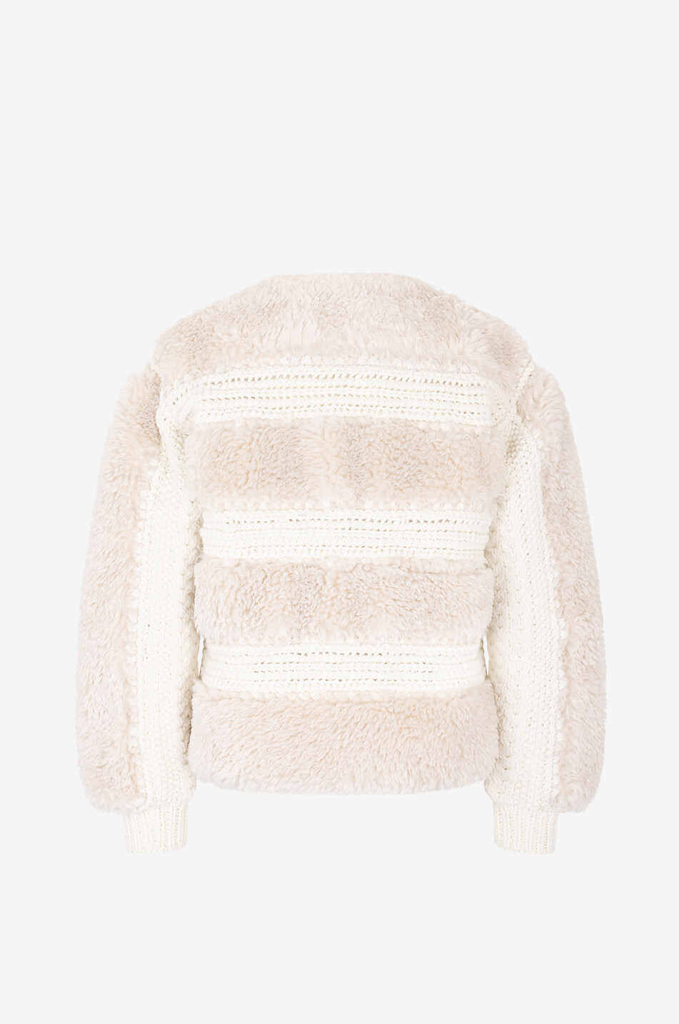 SEA Gisele faux fur and wool jacket Women EGGSHELL 2