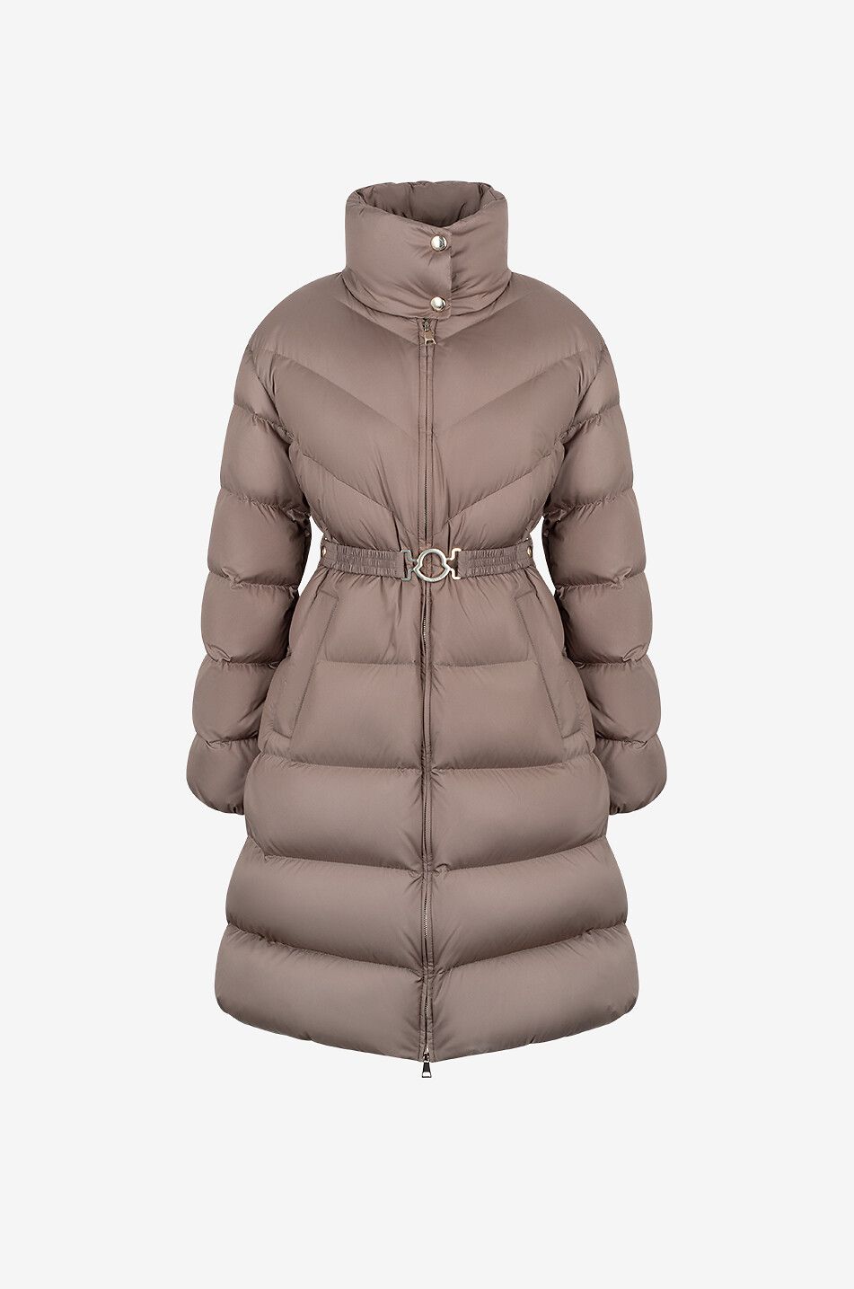 Brou long belted down jacket MONCLER Bongenie