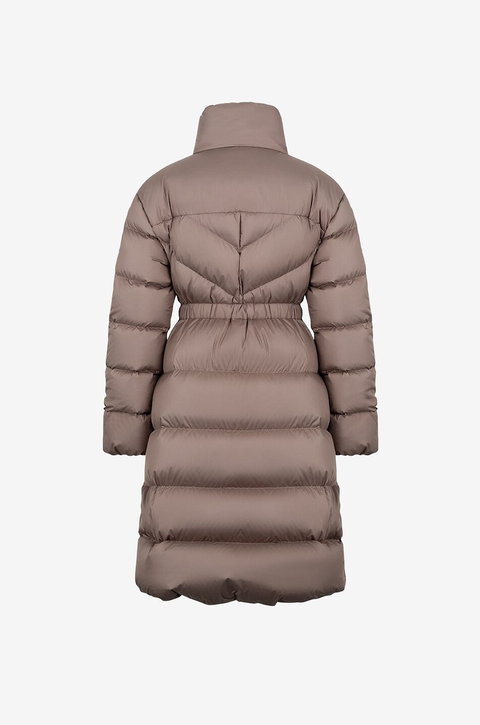 MONCLER Brou long belted down jacket Women LIGHT BROWN 2