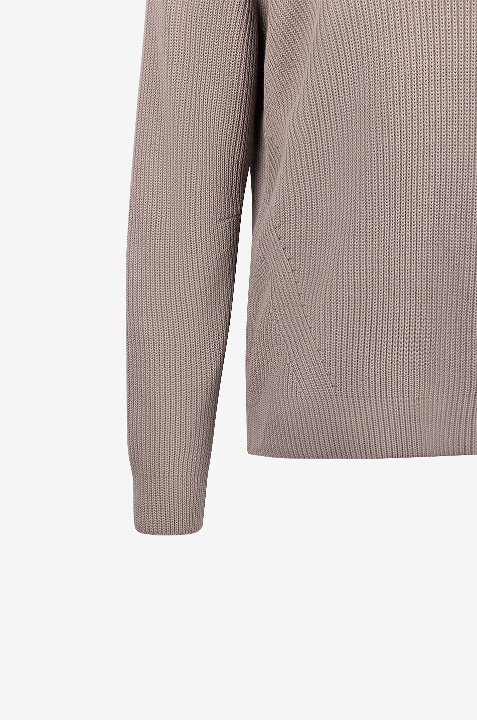 MONCLER Matt Black ribbed funnel neck jumper in cotton Men LIGHT BROWN 6
