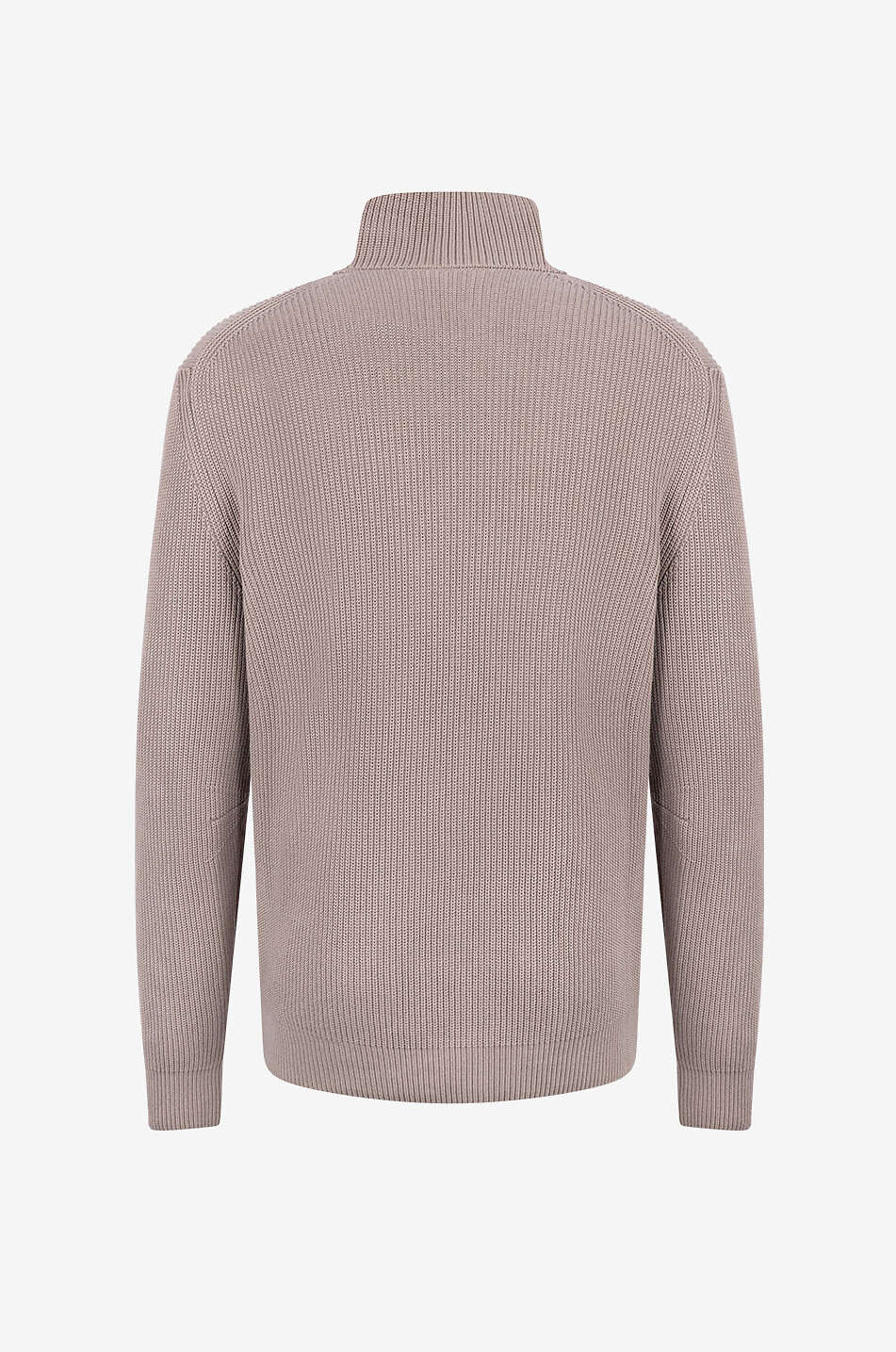 MONCLER Matt Black ribbed funnel neck jumper in cotton Men LIGHT BROWN 4