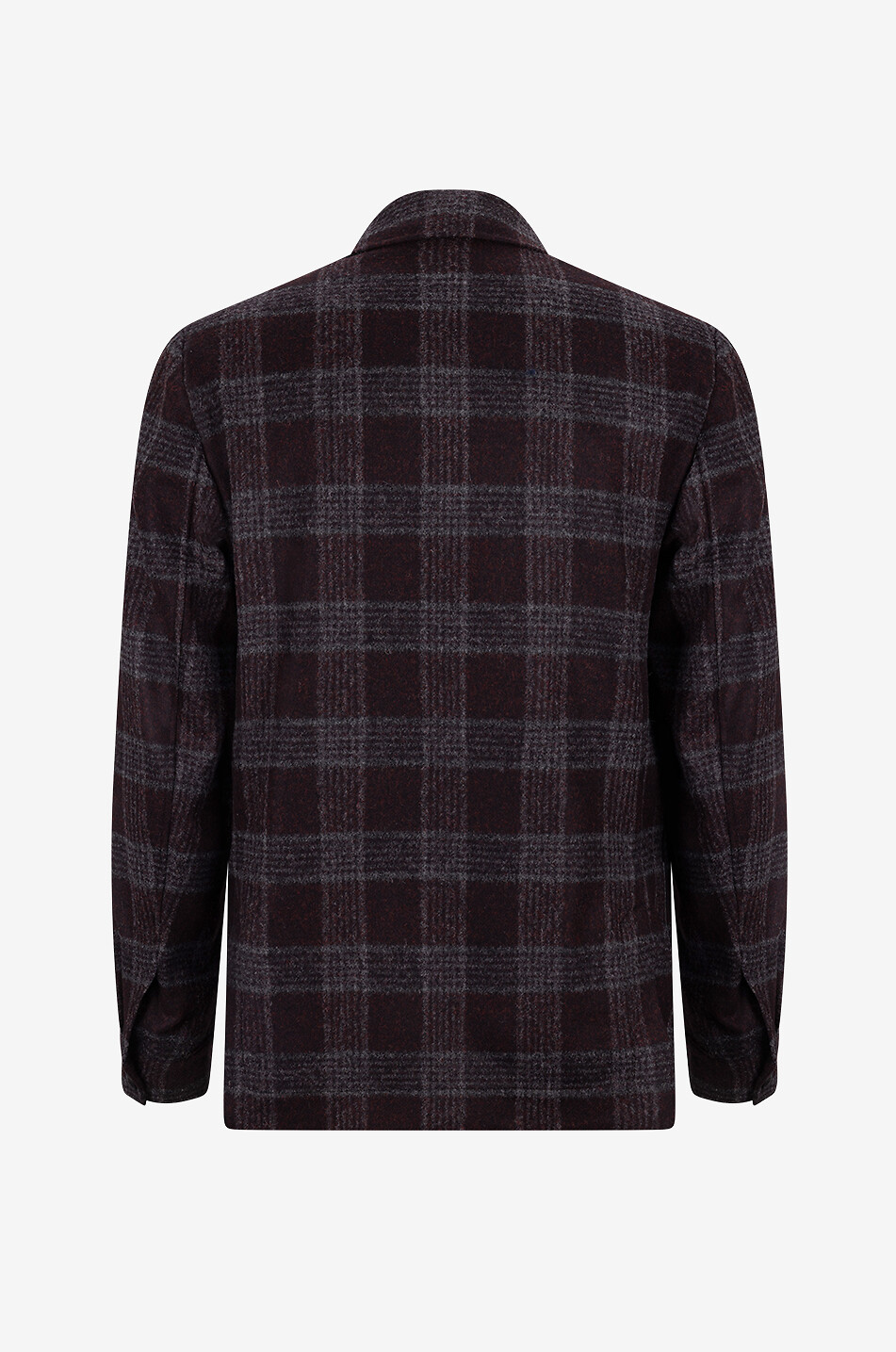 Veste chemise à carreaux en laine d'alpaga et laine