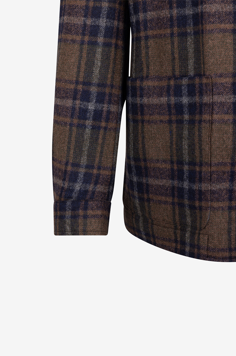 FEDELI Alpaca wool and wool checked shirt jacket Men DARK GREEN 3