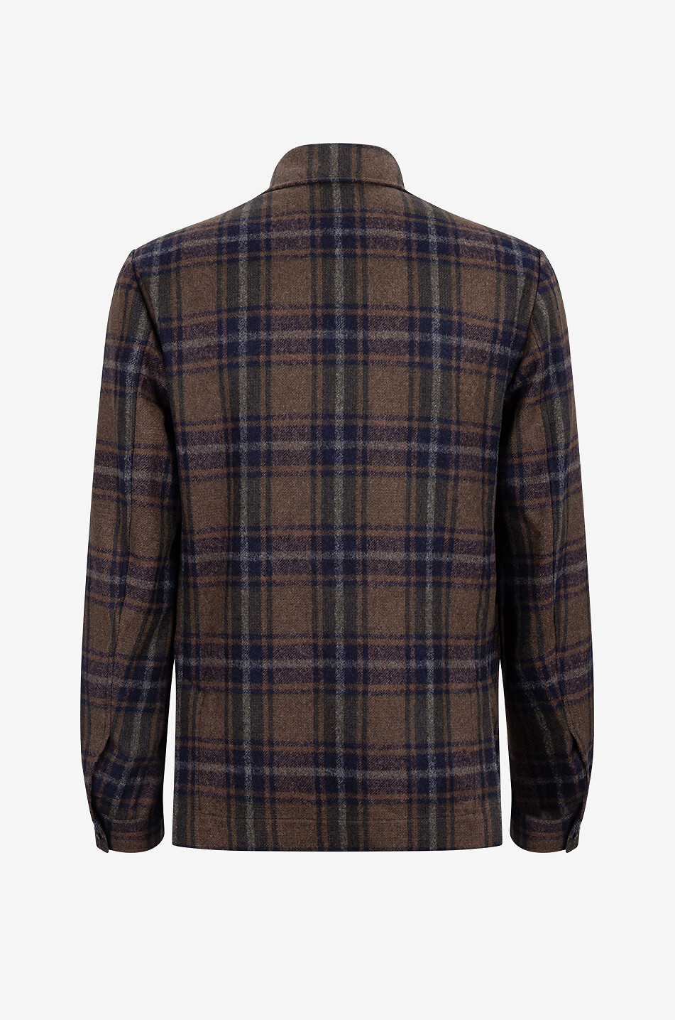 FEDELI Alpaca wool and wool checked shirt jacket Men DARK GREEN 2