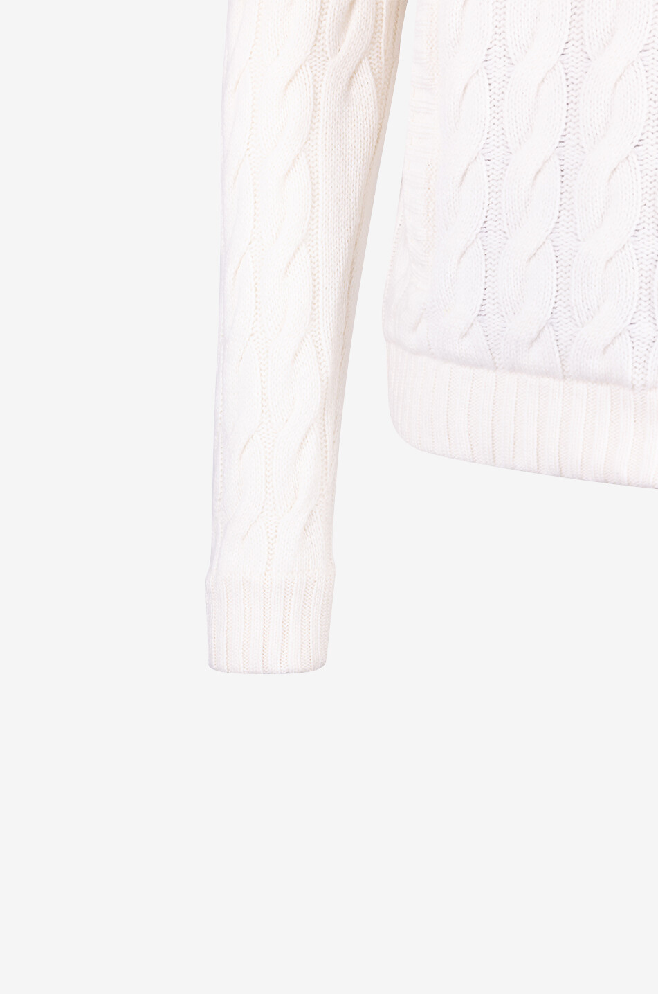 MAURIZIO BALDASSARI Zipped cashmere cable-knit stand-up collar cardigan Men EGGSHELL 3