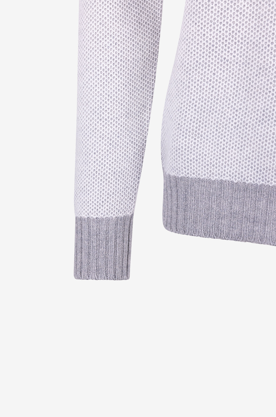 GRAN SASSO Pullover mit Rundhalsausschnitt und Waffeltextur Herren MITTELGRAU 3