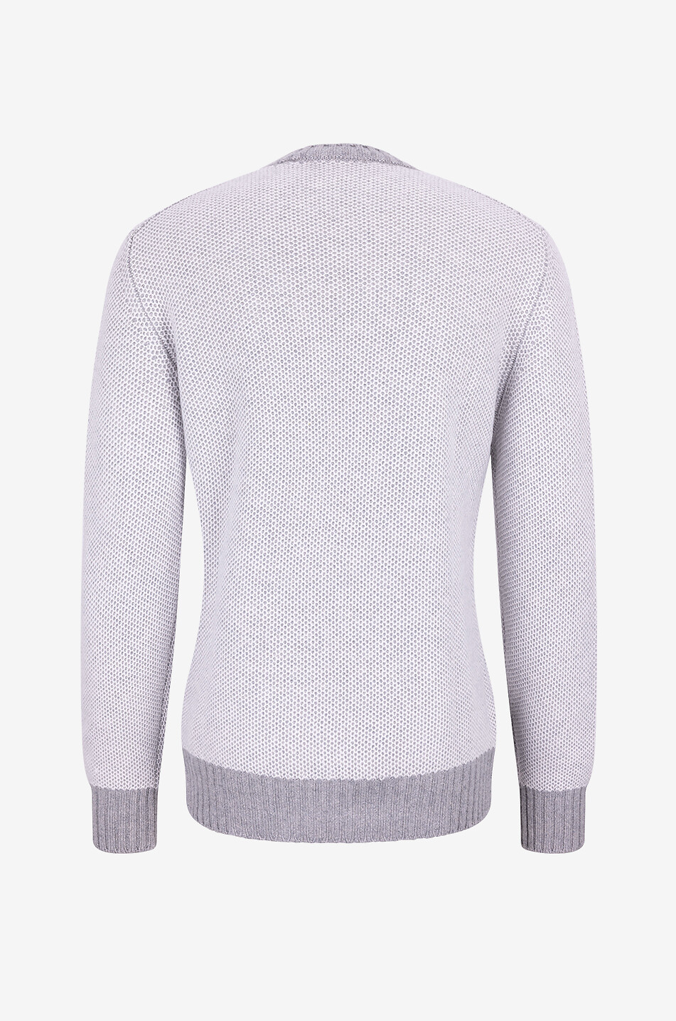 GRAN SASSO Pullover mit Rundhalsausschnitt und Waffeltextur Herren MITTELGRAU 2
