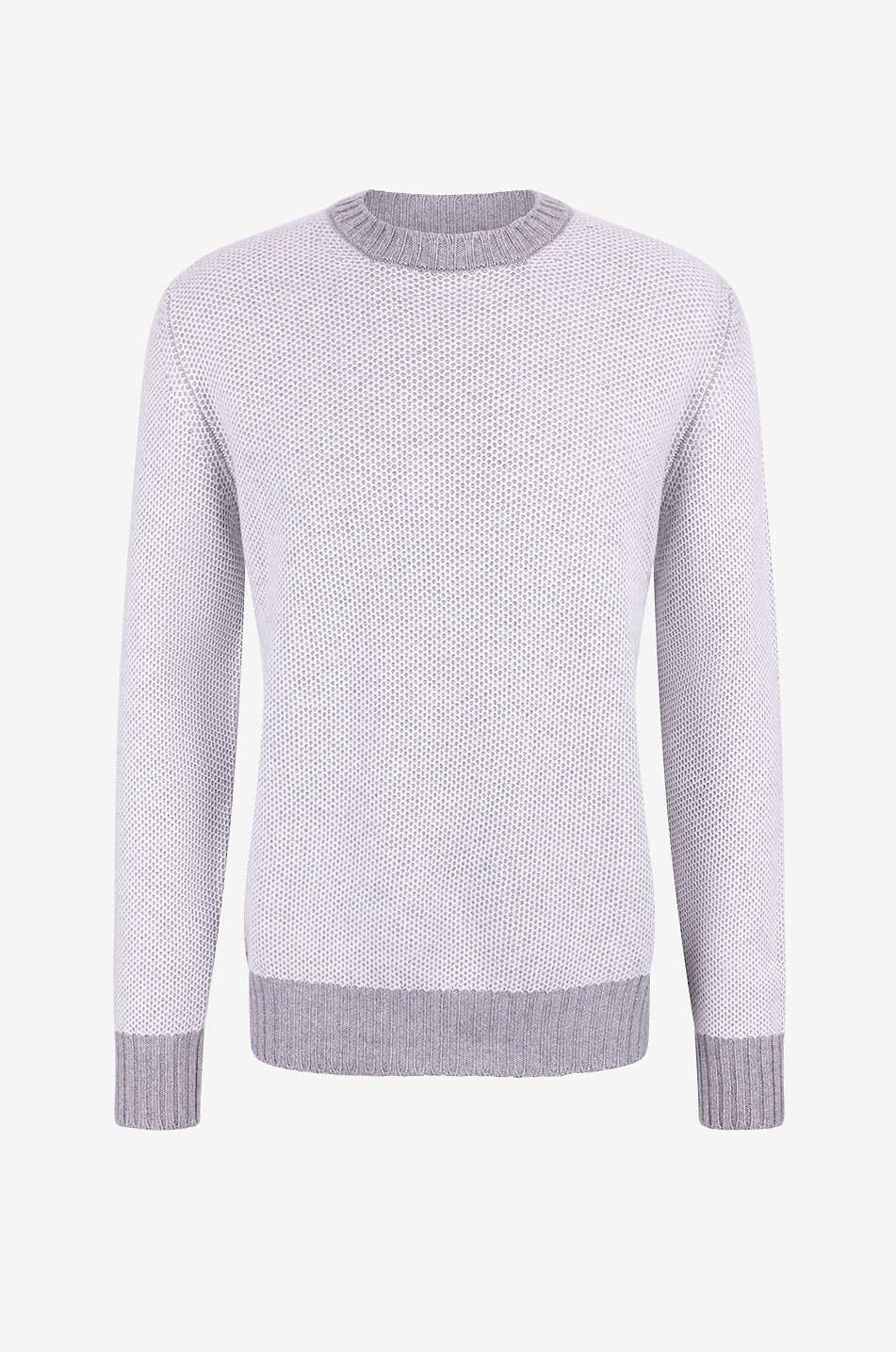 GRAN SASSO Pullover mit Rundhalsausschnitt und Waffeltextur Herren MITTELGRAU 1