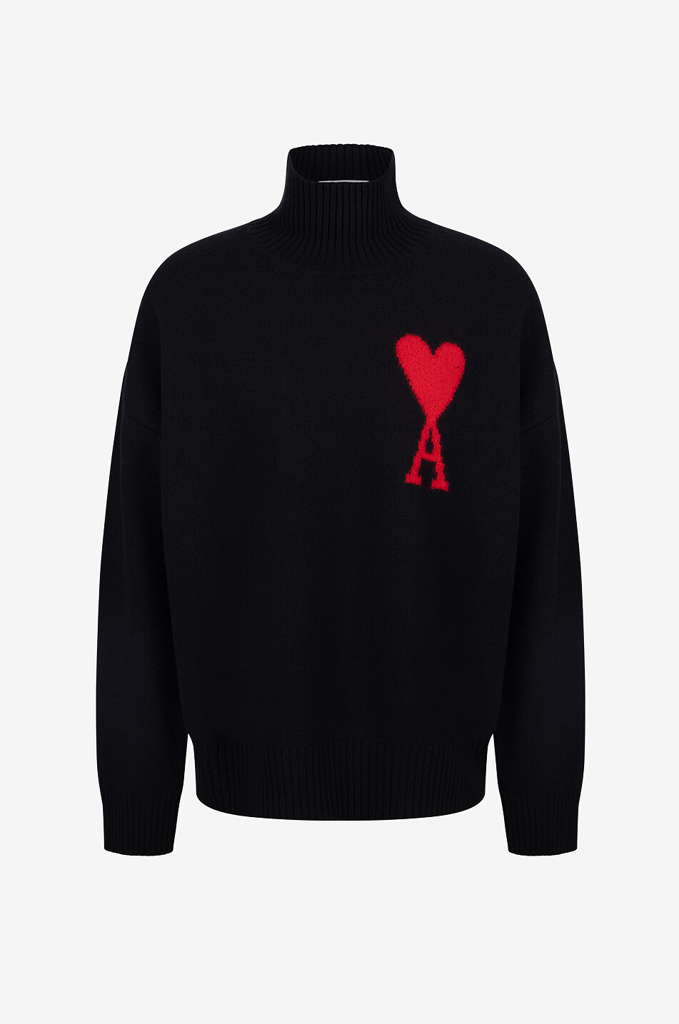 AMI Pullover mit Stehkragen aus Schurwolle Ami de Coeur Herren SCHWARZ 2