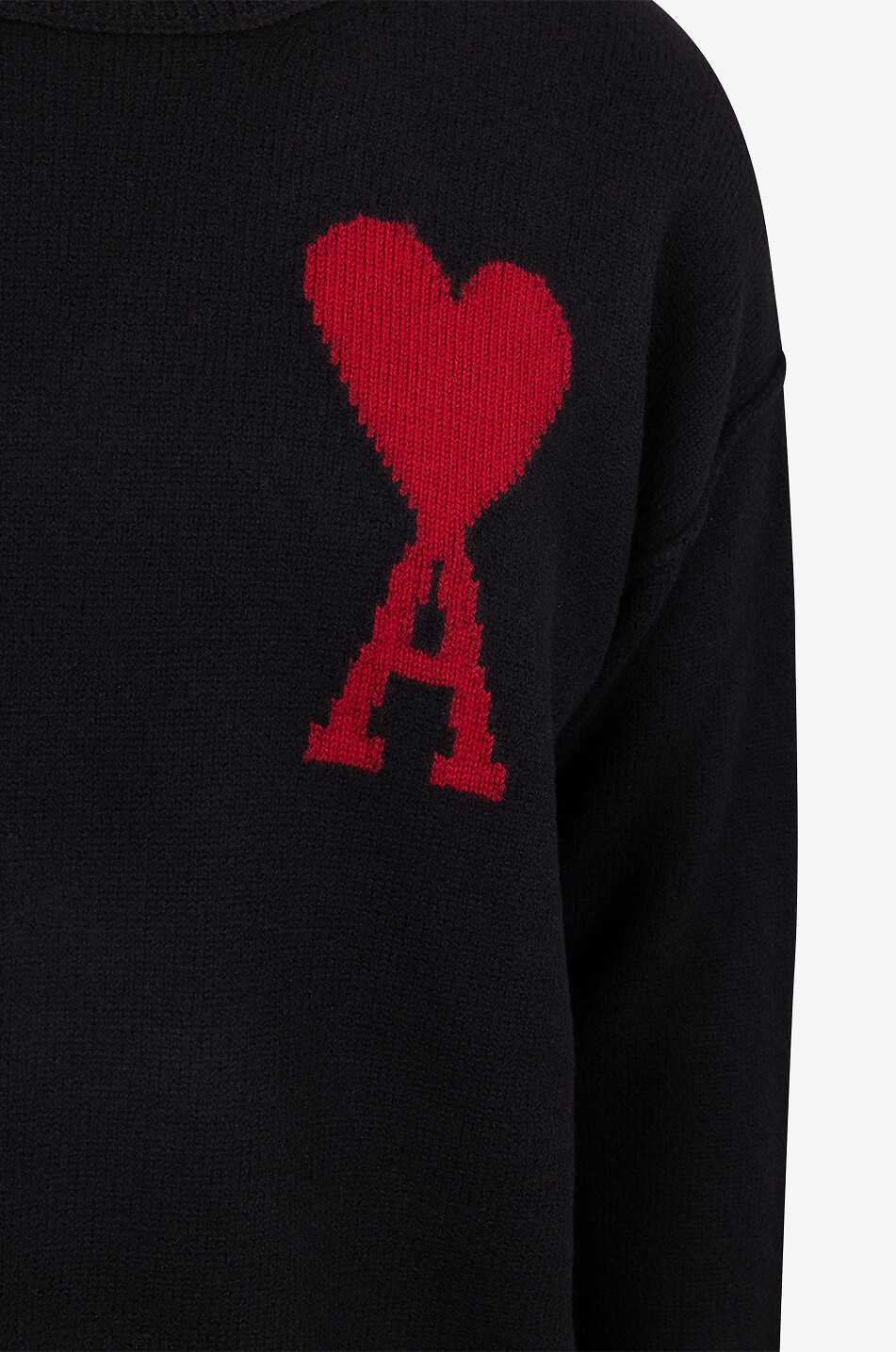 AMI Pull en coton biologique Ami de Coeur Homme NOIR 3