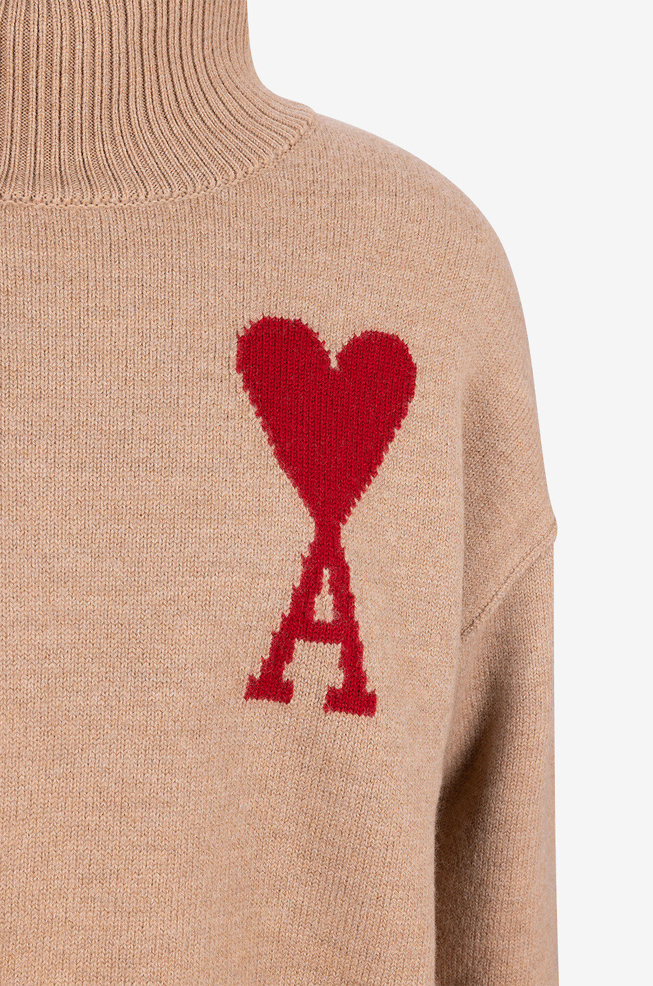 AMI Red Ami De Coeur oversize turtleneck jumper Men CAMEL 6