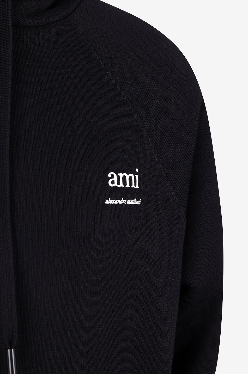 AMI Ami Alexandre Mattiussi organic cotton hooded sweatshirt Men BLACK 6