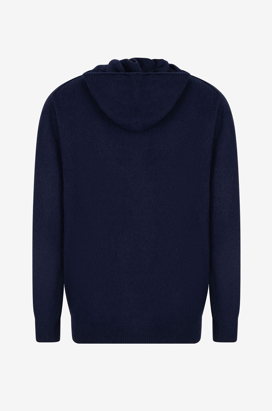  Fleece wool and viscose hooded jumper Men DARK BLUE 2