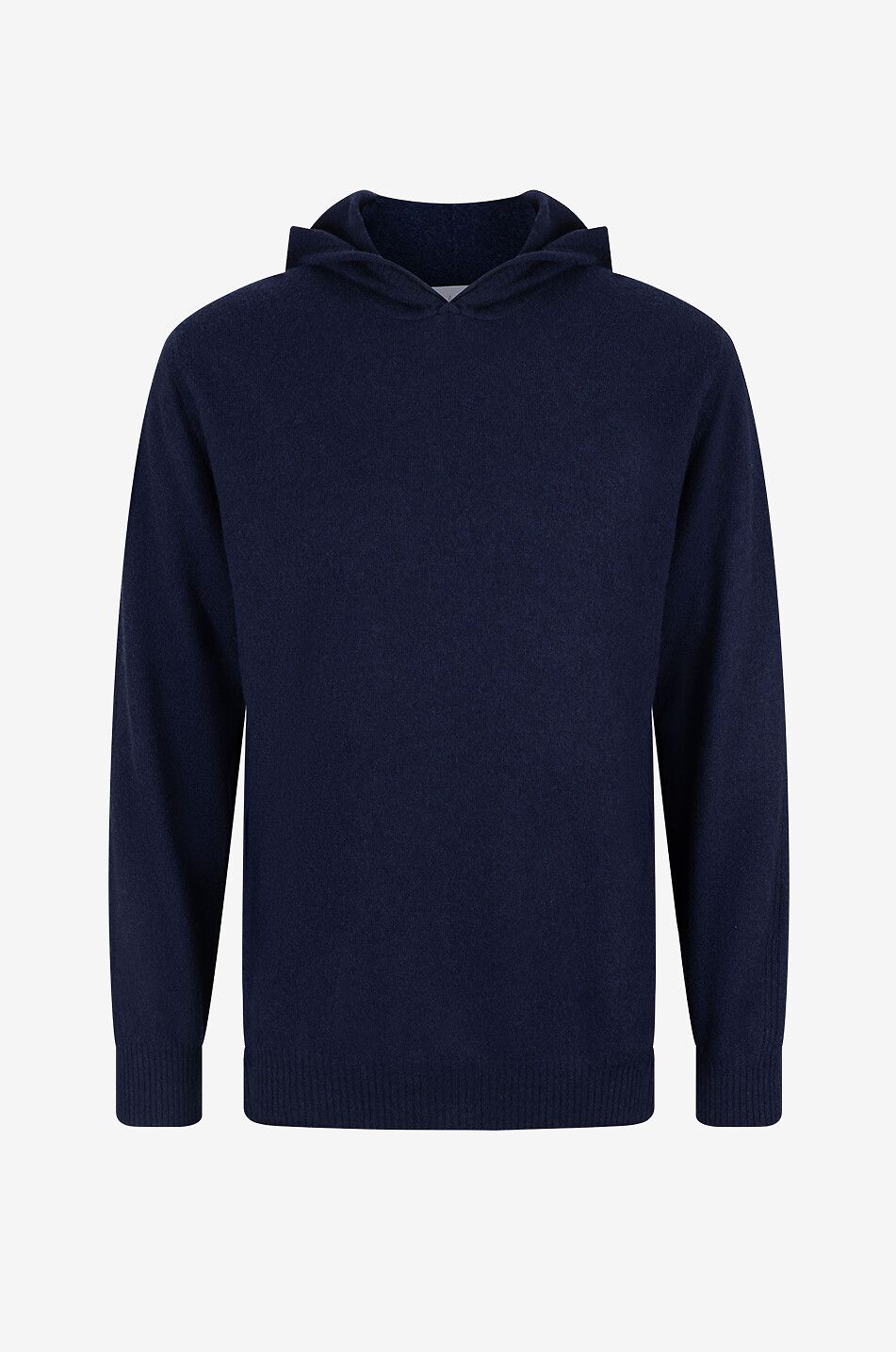  Fleece wool and viscose hooded jumper Men DARK BLUE 1