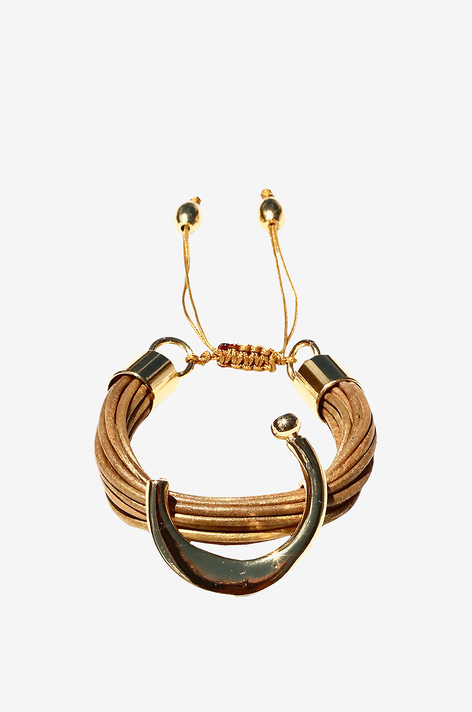 Bracelet en cuir et métal Arun