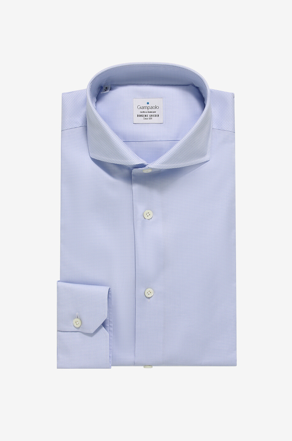 Chemise unie à manches longues en coton