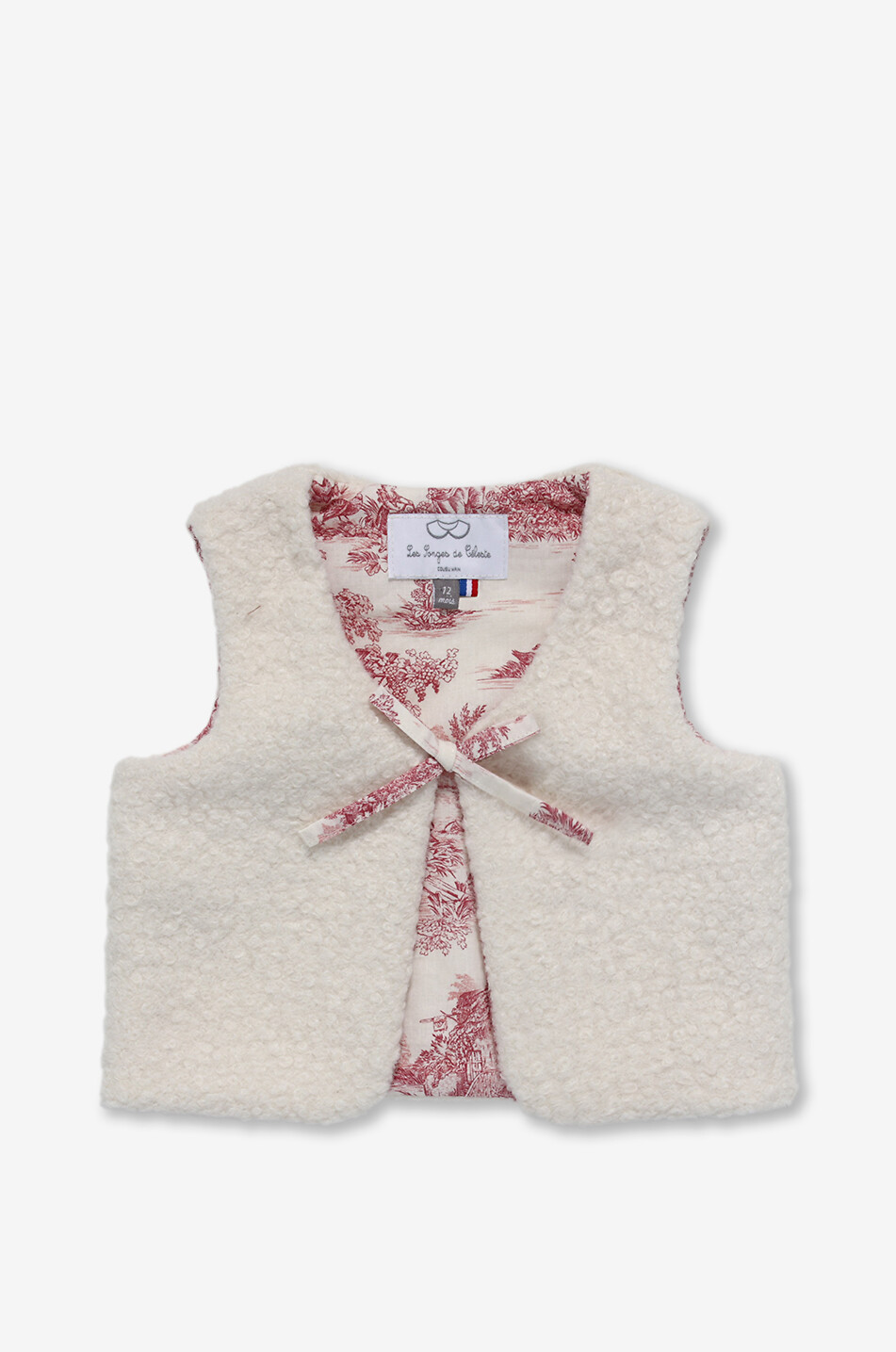 LES SONGES DE CELESTE Gilet en peluche et coton bébé Céleste Bébé ROSE FONCÉ 1