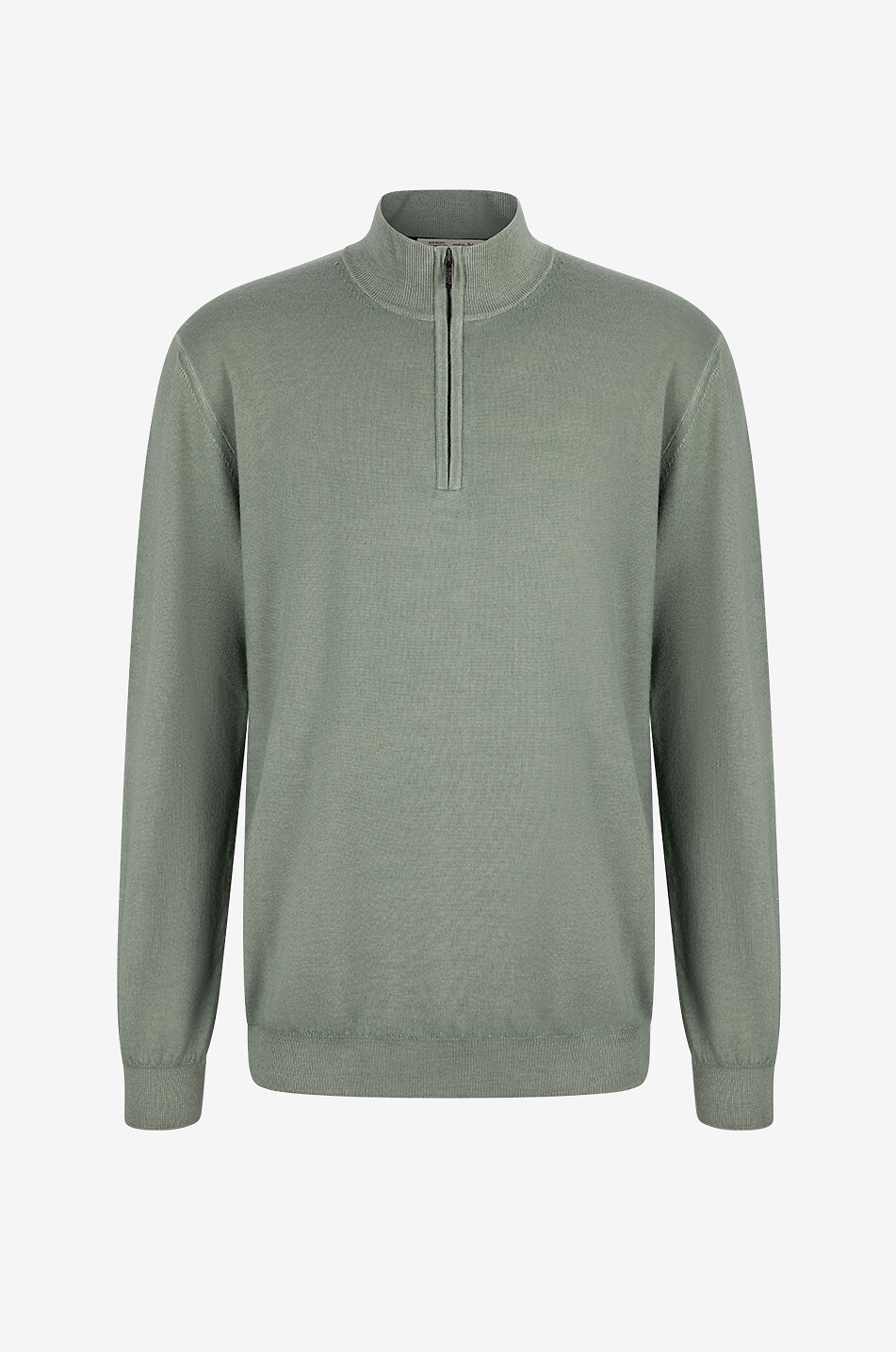 MAURIZIO BALDASSARI Pull à col montant en laine vierge Homme VERT MOYEN 1