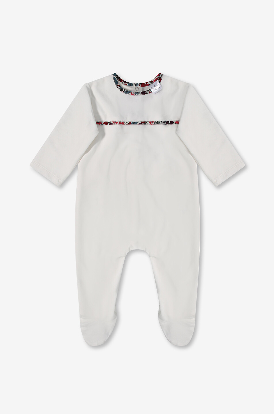LES SONGES DE CELESTE Baby-Samt-Schlafanzug Blue Moon Pink Liberty Baby CREMEFARBEN 1