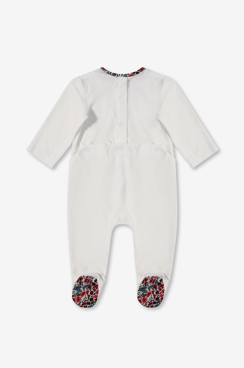 LES SONGES DE CELESTE Baby-Samt-Schlafanzug Blue Moon Pink Liberty Baby CREMEFARBEN 2