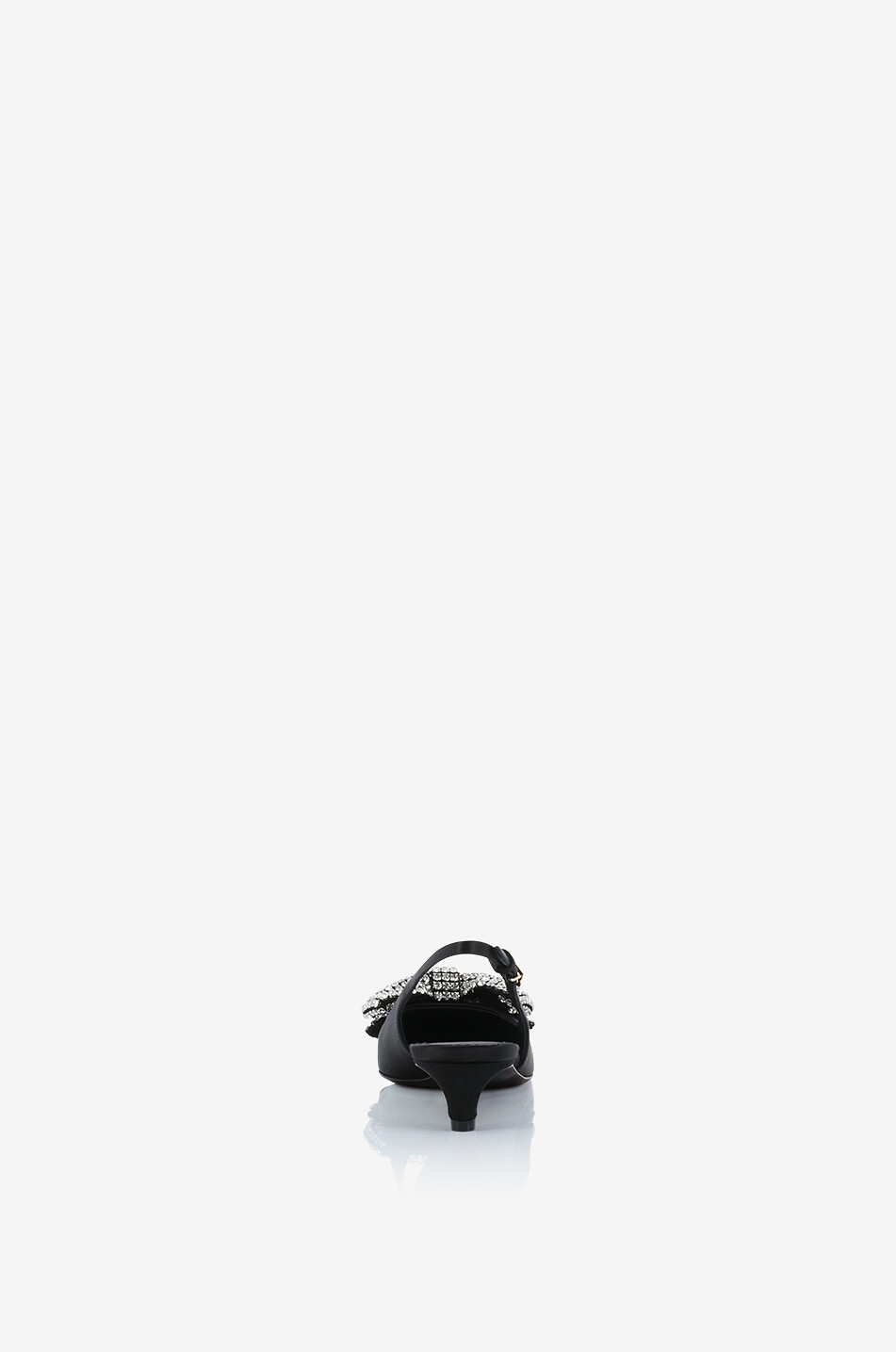 DOLCE & GABBANA Mun 30 satin slingback pumps with crystals Women BLACK 4