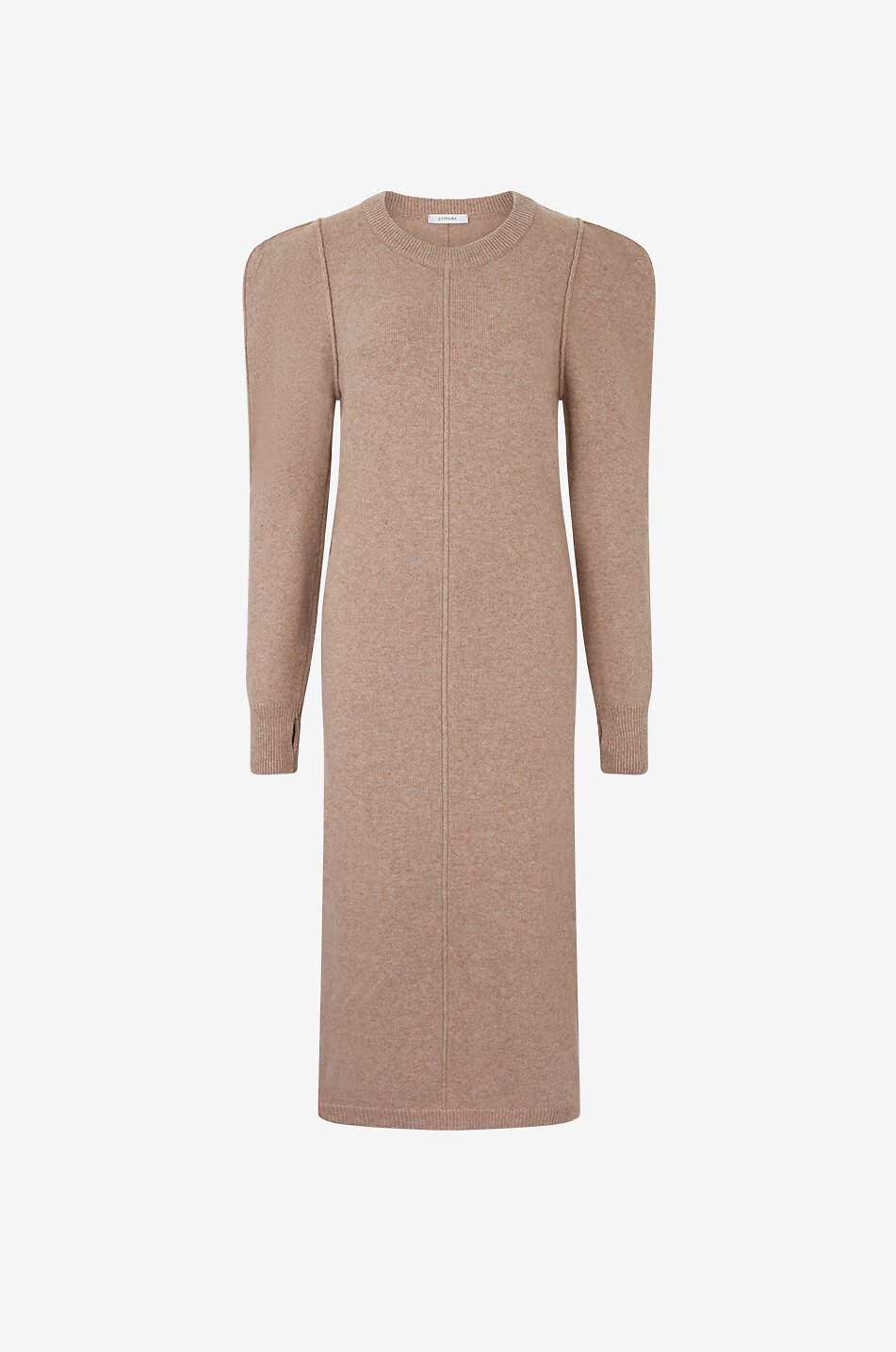 Midikleid aus Wolle mit Puffärmeln