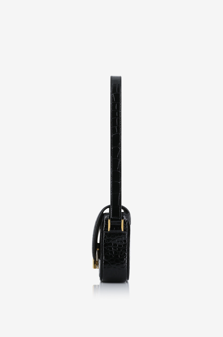 TOM FORD Wallis E/W croc embossed leather shoulder bag Women BLACK 6