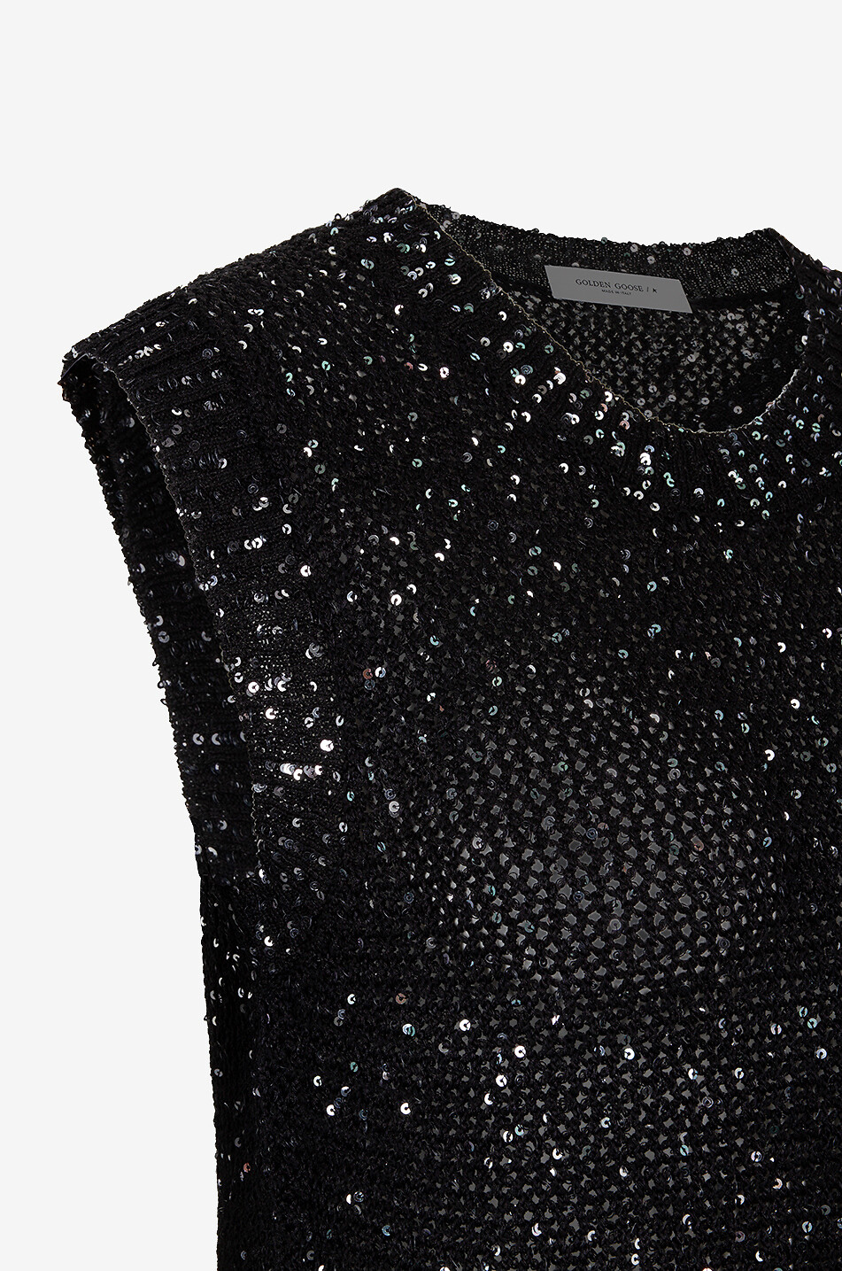 GOLDEN GOOSE Ärmelloser Pullover mit Paillettenbesatz Damen SCHWARZ 3