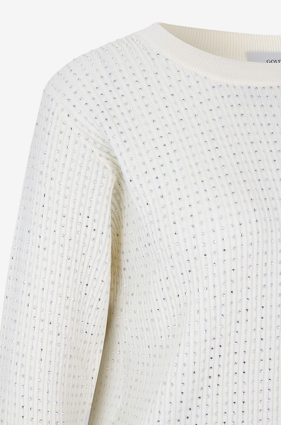 GOLDEN GOOSE Crystal-adorned wool jumper Women EGGSHELL 3