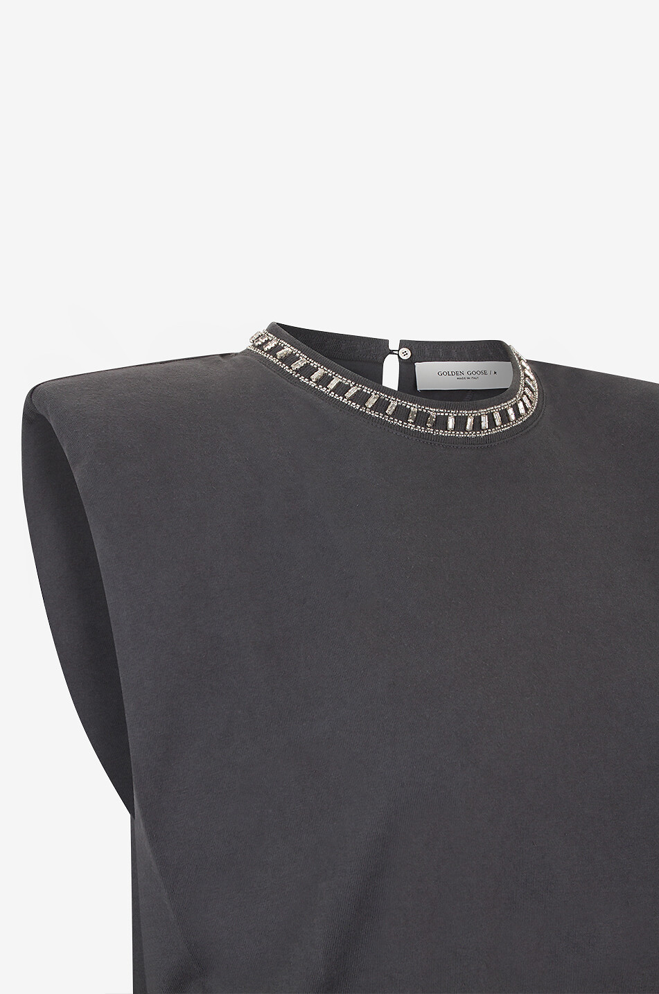 T-shirt sans manches orné de cristaux