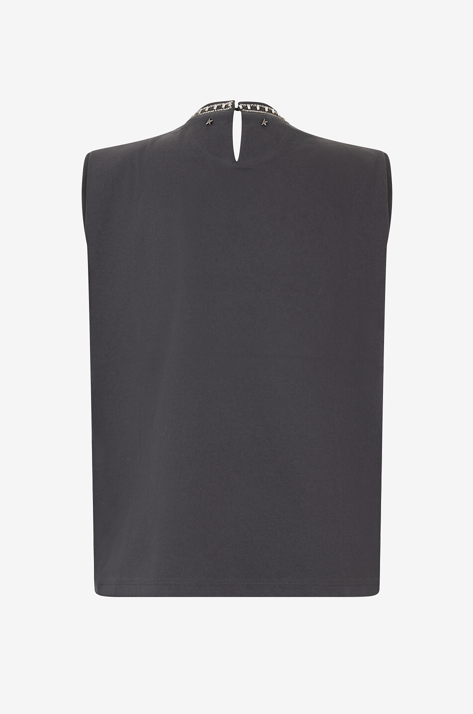 T-shirt sans manches orné de cristaux