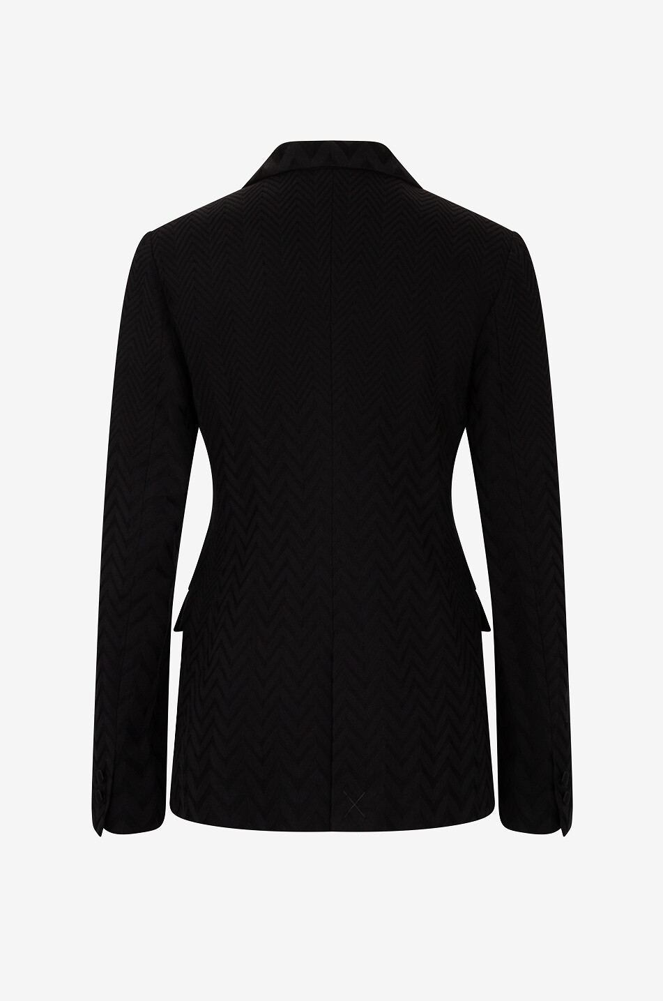 Satin-embellished herringbone jacquard blazer