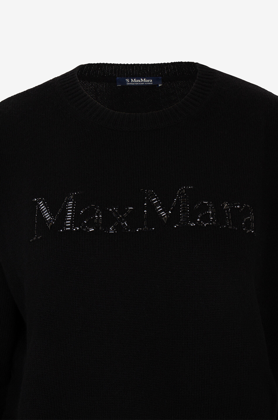 'S MAXMARA Pullover aus Wolle und Kaschmir mit Perlenlogo Kassel Damen SCHWARZ 3