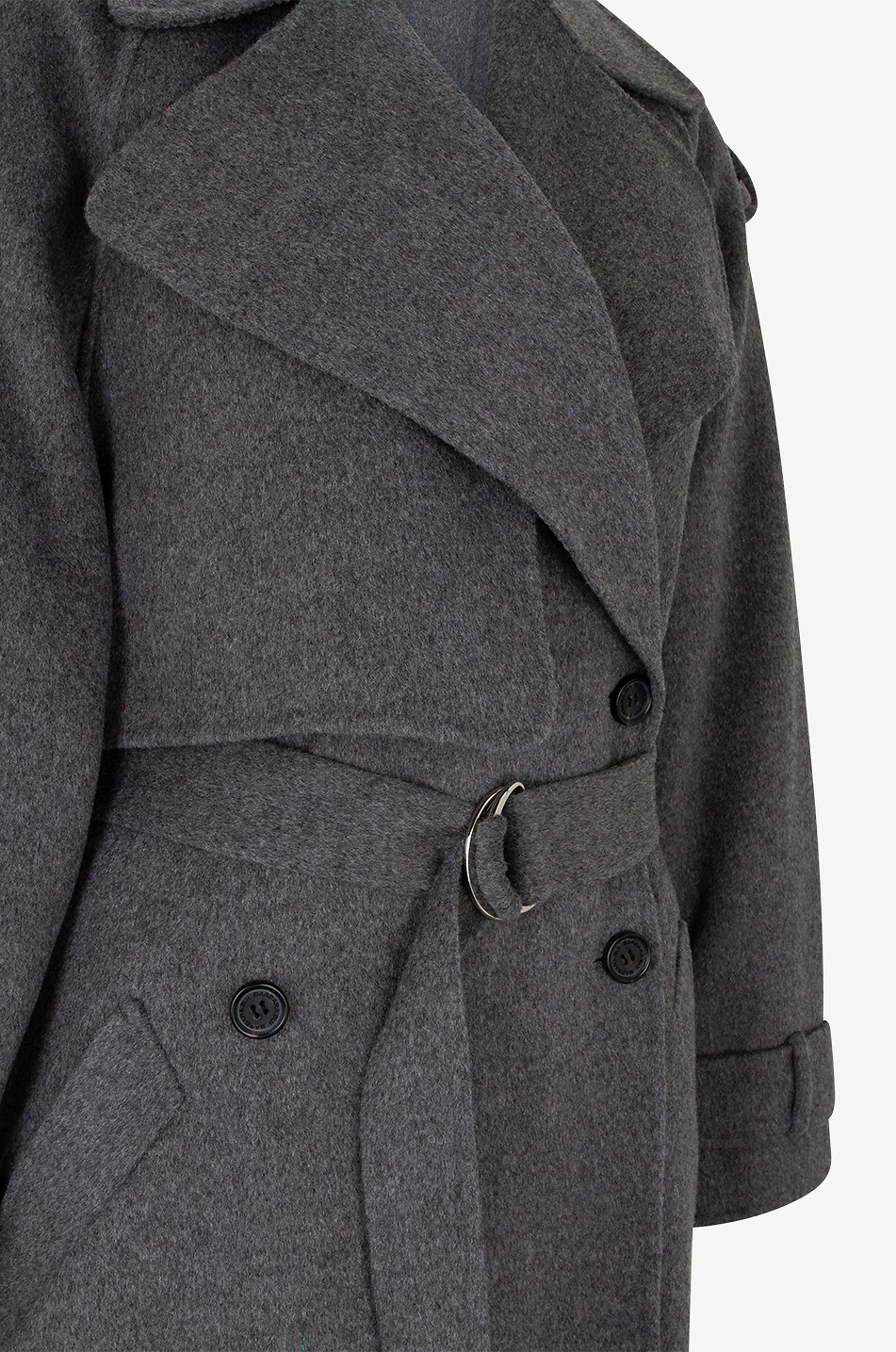 BARBARA BUI Zweireihiger Woll-Trenchcoat Damen GRAU 4