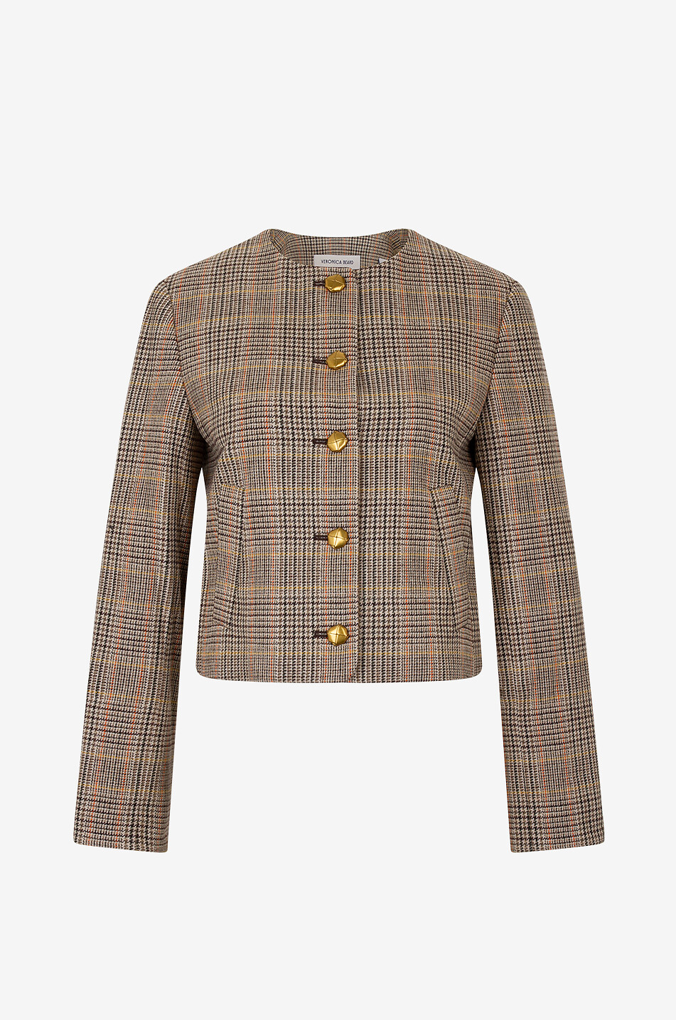 VERONICA BEARD Veste en laine à carreaux Andrea Femme BEIGE 1