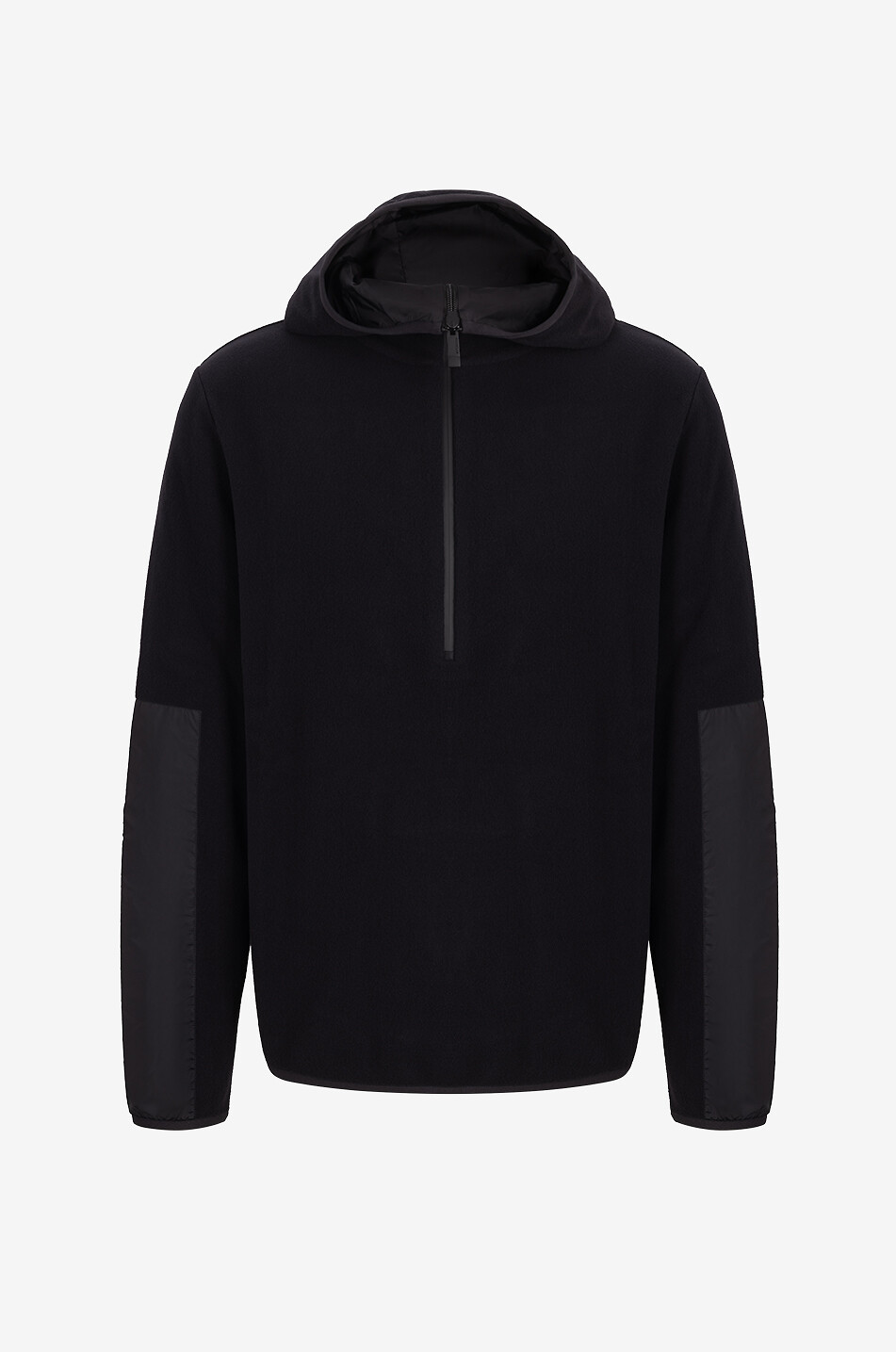 MONCLER Sweat-shirt à capuche en polaire en nylon Matt Black Homme NOIR 1
